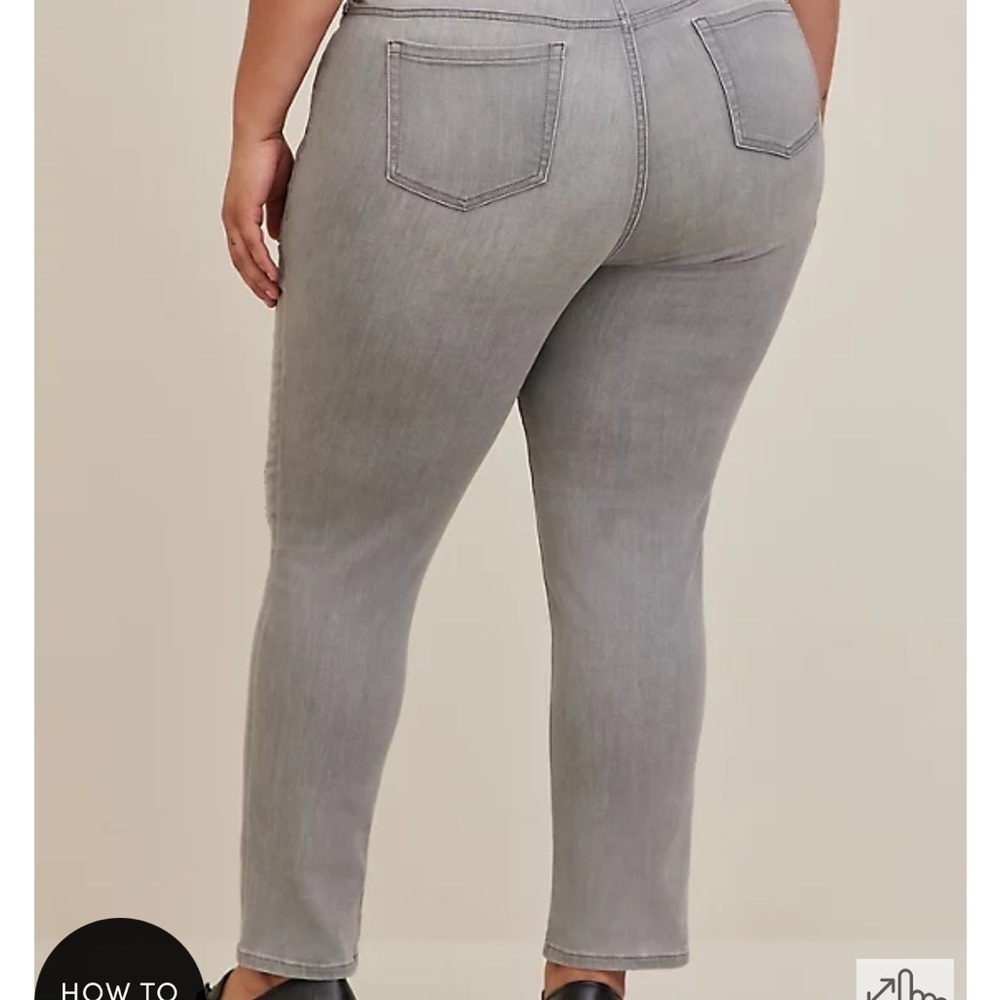 TORRID gray boyfriend straight super soft midrise jeans - Picture 4 of 7